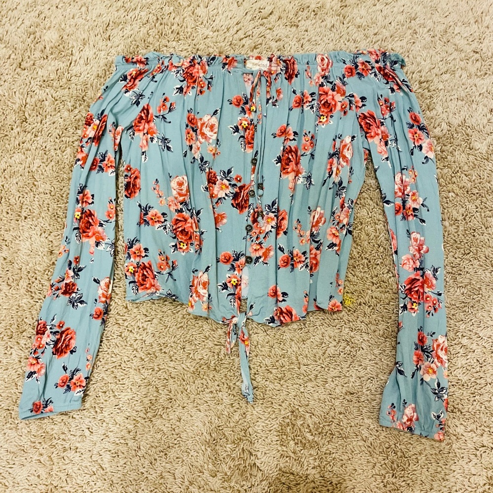 Floral Off The Shoulder Crop Top